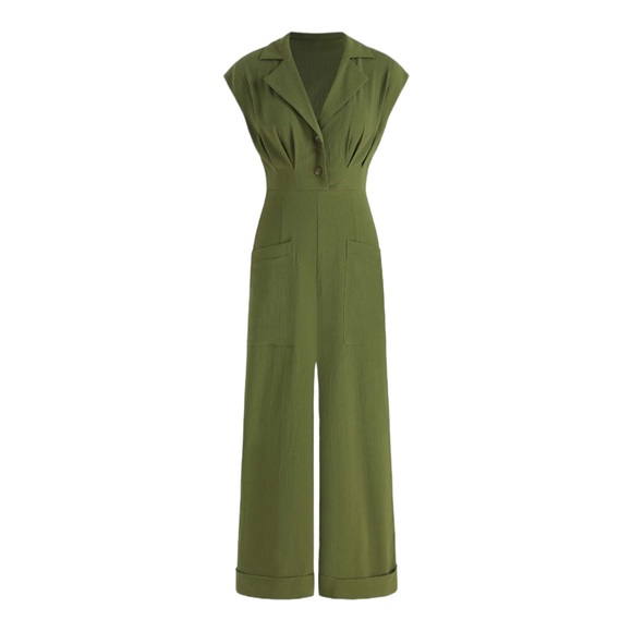 Cider Pants & Jumpsuits Cider Solid Texture Cut Out Jumpsuit In